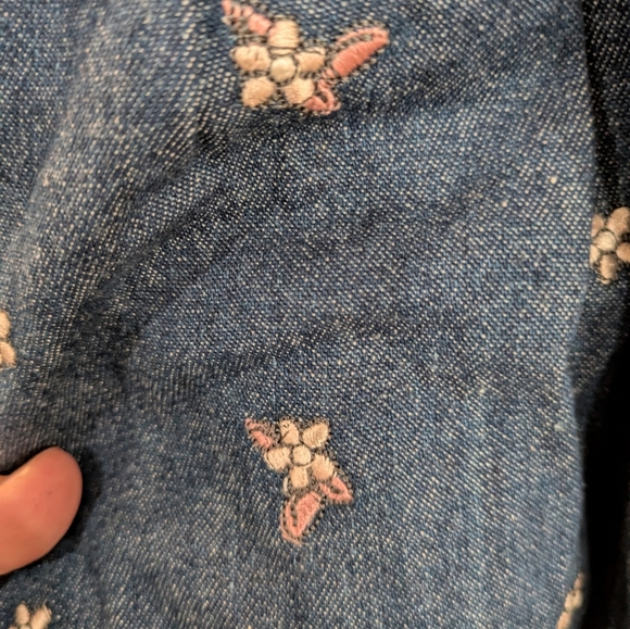 Vintage Embroidered Precious Moments Denim Dress - Picture 6 of 8